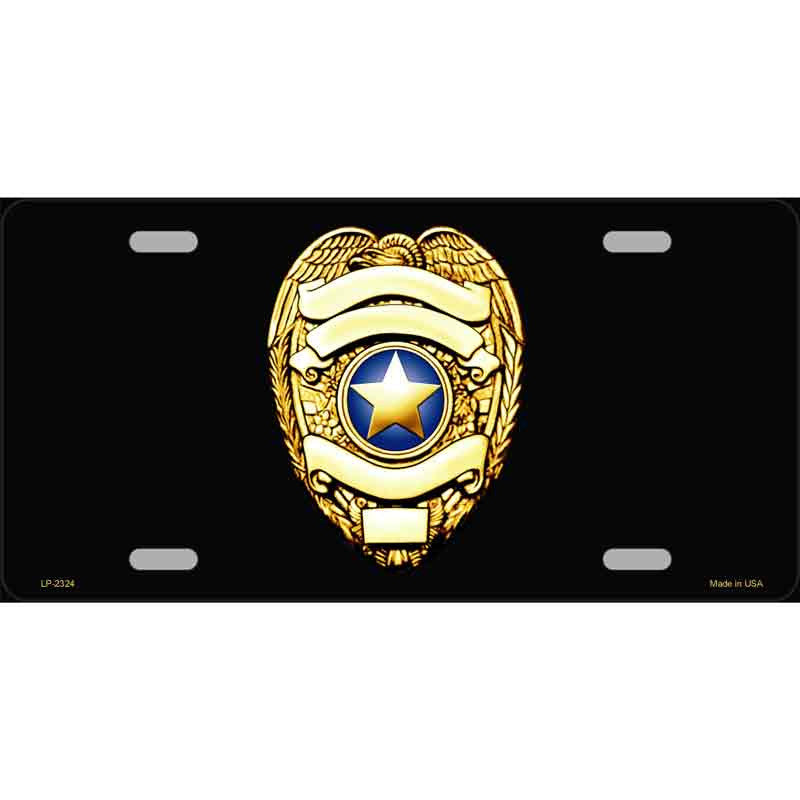 Police Badge 6" x 12" Metal License Plate Tag LP-2324