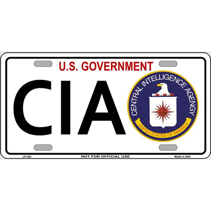 CIA 6" x 12" Metal License Plate Tag LP-303