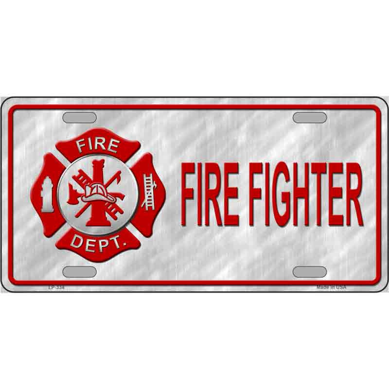 Firefighter Maltese Cross 6" x 12" Metal License Plate Tag LP-334