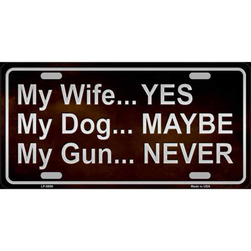 My Gun 6" x 12" Novelty Metal License Plate Tag LP-8806