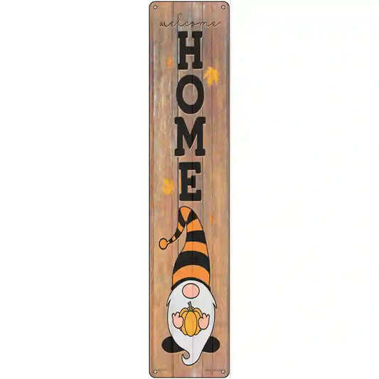 Home Orange Gnome novelty street sign, 24x5 aluminum, weather-resistant, lightweight, made in USA fall décor.