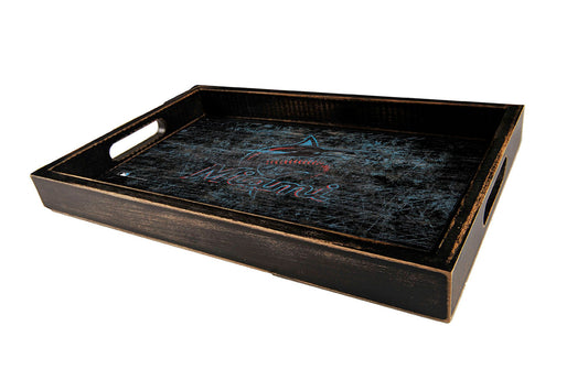 Miami Marlins Distressed Logo Serving Tray by Fan Creations