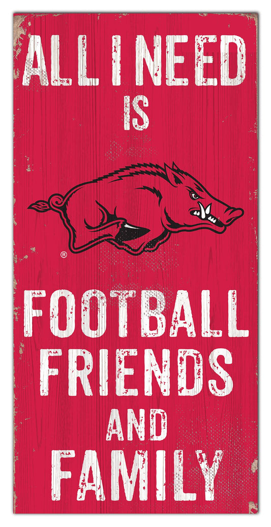 Arkansas Razorbacks 6" x 12" Football Friends and Family Sign by Fan Creations