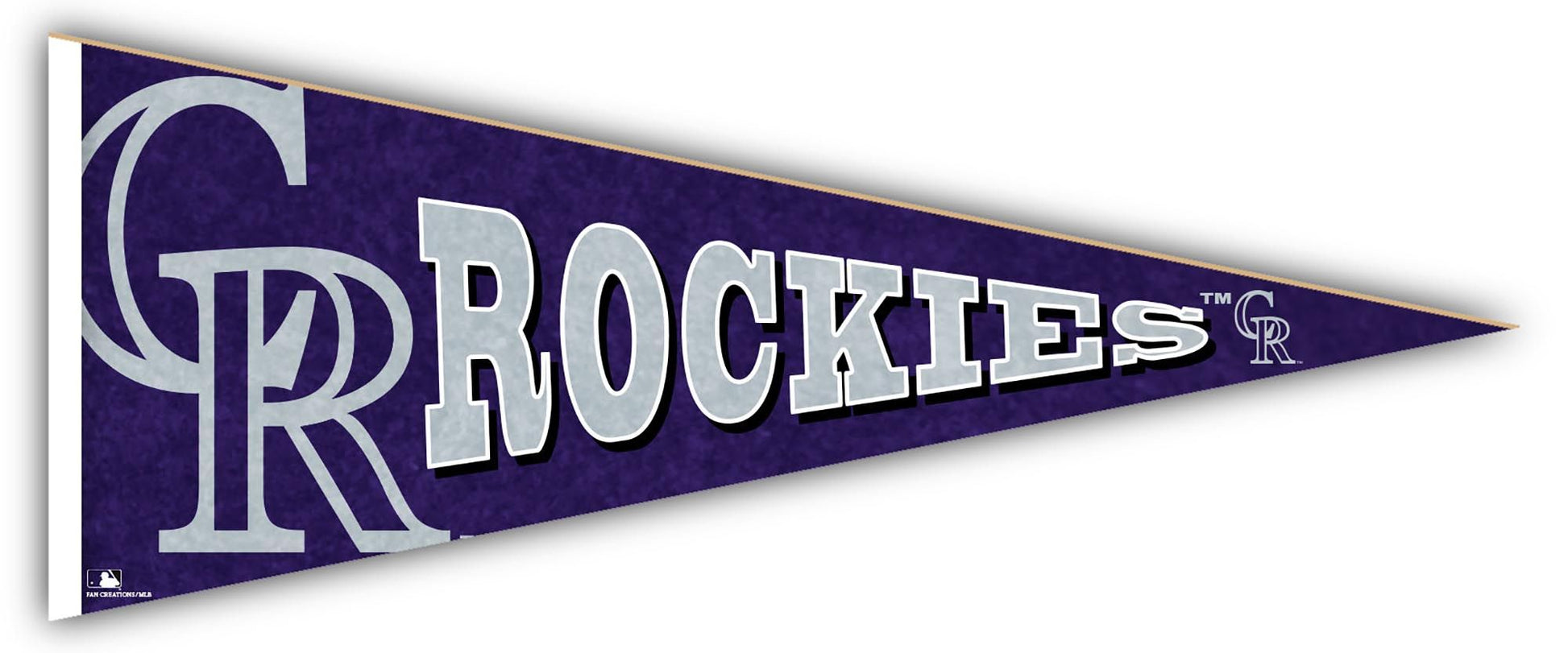 Colorado Rockies 24" Wood Pennant, Made in USA. High-def team logo, vibrant colors. Officially licensed MLB product.