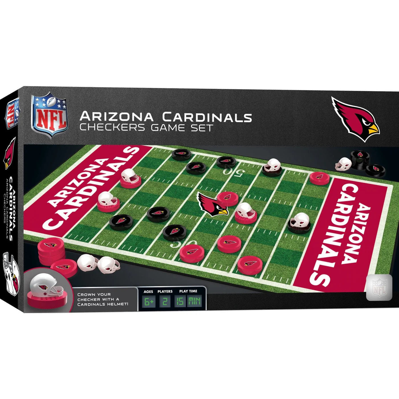 Arizona Cardinals NFL Checkers Board Game by MasterPieces for ages 6+, 2 players, officially licensed and brand new.