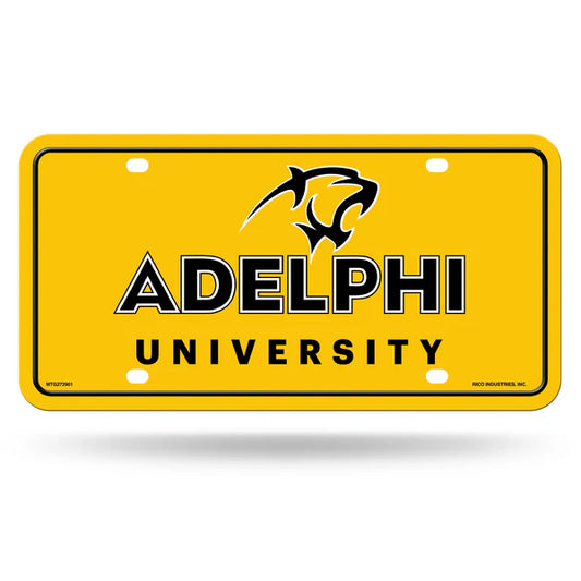 Adelphi University Panthers NCAA 6x12 metal license plate with team graphics. Official Rico Industries product.