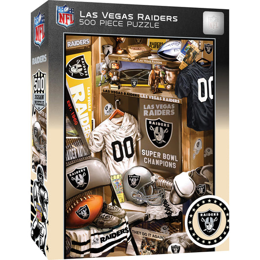 Las Vegas Raiders NFL Locker Room Jigsaw Puzzle, 500 pieces, 15"x21", officially licensed by the NFL, made by Masterpieces, brand new.