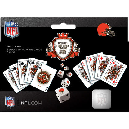 Cleveland Browns - 2-Pack Playing Cards & Dice Set by Masterpieces