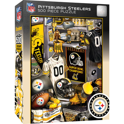 Pittsburgh Steelers NFL Locker Room Jigsaw Puzzle, 500 pieces, 15"x21", officially licensed by the NFL, made by Masterpieces, brand new