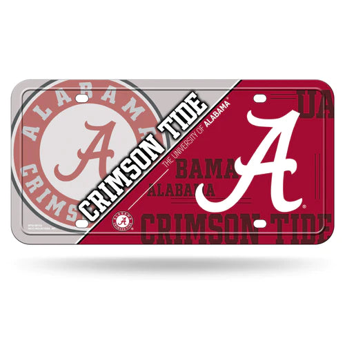 Alabama Crimson Tide 6"x12" Metal License Plate by Rico. Features team colors and graphics. Officially Licensed 