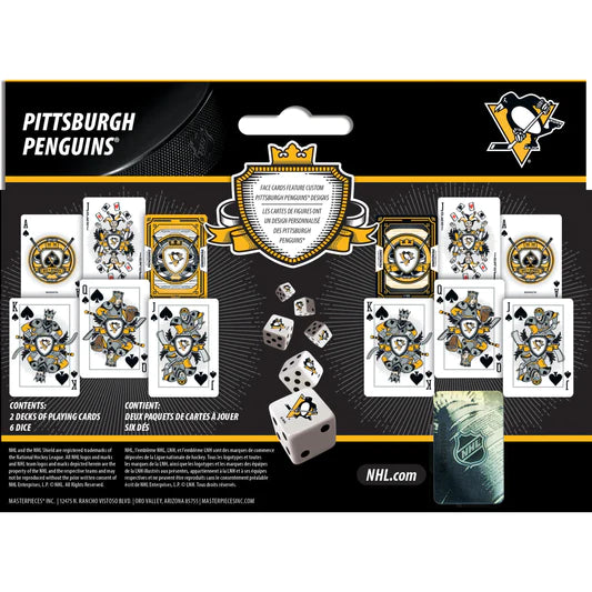Pittsburgh Penguins - 2-Pack Playing Cards & Dice Set by Masterpieces