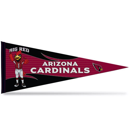 Arizona Cardinals felt pennant with Big Red mascot and team colors and  graphics, 12" x 30", officially NFL licensed.

