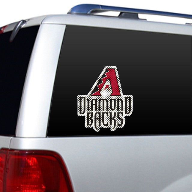Arizona Diamondbacks 12x10 MLB die cut window film with bold team graphics and perforated design for interior visibility