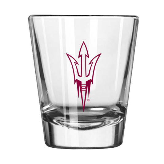 Arizona State Sun Devils 2oz NCAA Classic Shot Glass with weighted base and bold team gameday graphics.