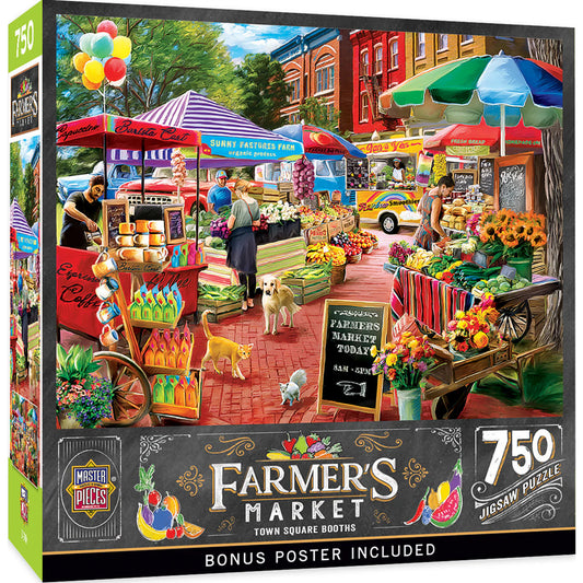 Farmer's Market - Town Square Booths 750 Piece Jigsaw Puzzle by Masterpieces