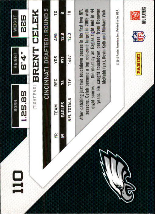 2010 Panini Threads #110 Brent Celek - Football Card {NM-MT}