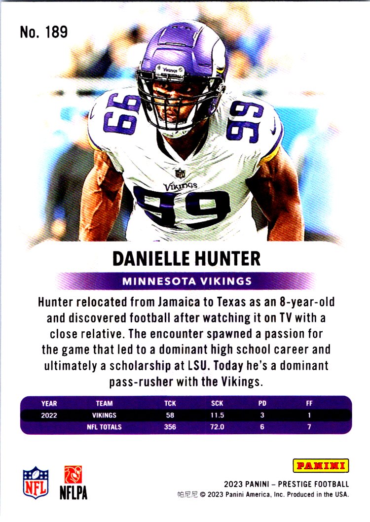 2023 Prestige #189 Danielle Hunter - Football Card {NM-MT}