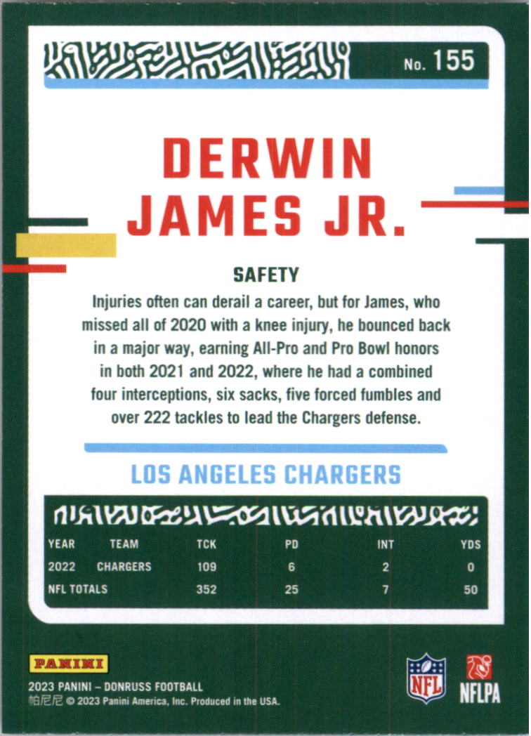 2023 Donruss #155 Derwin James Jr. - Los Angeles Chargers Football Card {NM-MT}