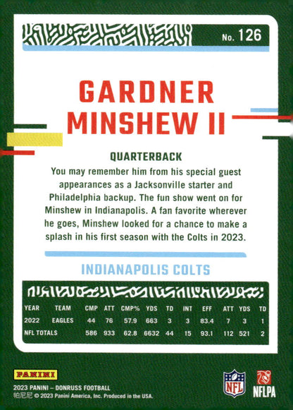 2023 Donruss #126 Gardner Minshew II - Football Card {NM-MT}