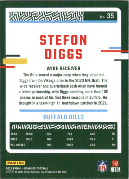 2023 Donruss #35 Stefon Diggs - Buffalo Bills Football Card {NM-MT}