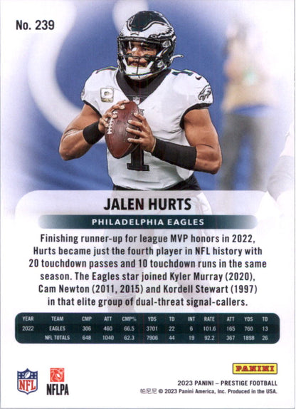 2023 Prestige #239 Jalen Hurts - Philadelphia Eagles Football Card {NM-MT}