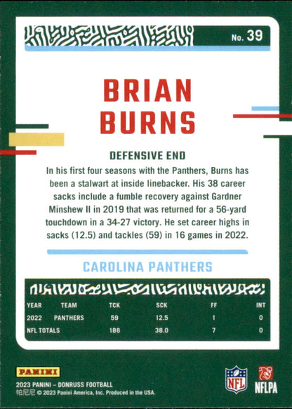 2023 Donruss #39 Brian Burns - Los Angeles Chargers Football Card {NM-MT}