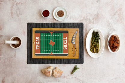 Texas Longhorns - Icon Glass Top Cutting Board & Knife Set by Picnic Time
