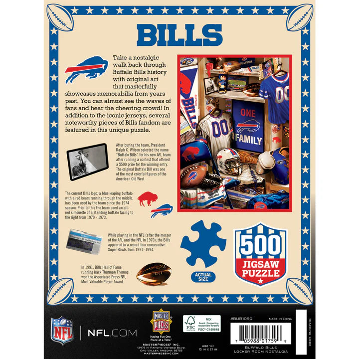 Buffalo Bills - Locker Room 500 Piece Jigsaw Puzzle by Masterpieces