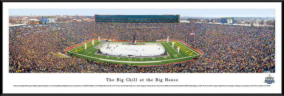 The Big Chill at the Big House framed panorama featuring Michigan vs. Michigan State, officially licensed NCAA hockey print

