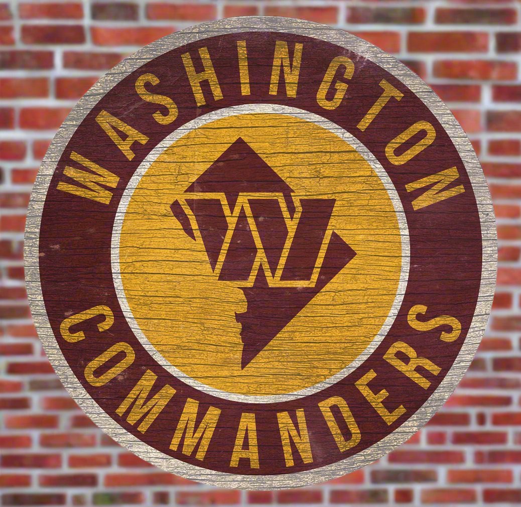 Washington Commanders 12" Round Distressed Sign with State by Fan Creations