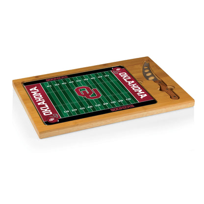 Oklahoma Sooners - Icon Glass Top Cutting Board & Knife Set by Picnic Time