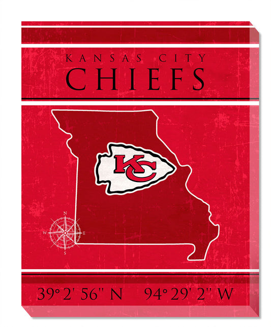 Kansas City Chiefs 16" x 20" Canvas Sign by Fan Creations