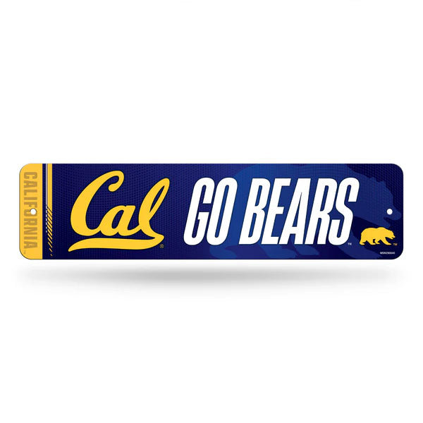 Cal Berkeley Golden Bears NCAA metal street sign 4 x 15 inches with official team colors and durable metal design