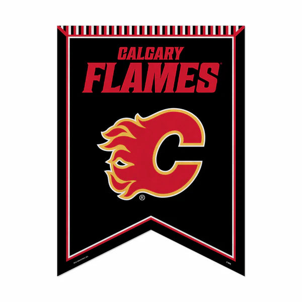 Calgary Flames 18" x 24" NHL Rafter Felt Pennant with bold team colors and graphics. Officially licensed collectible.

