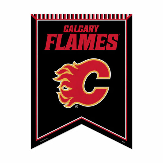Calgary Flames 18" x 24" NHL Rafter Felt Pennant with bold team colors and graphics. Officially licensed collectible.

