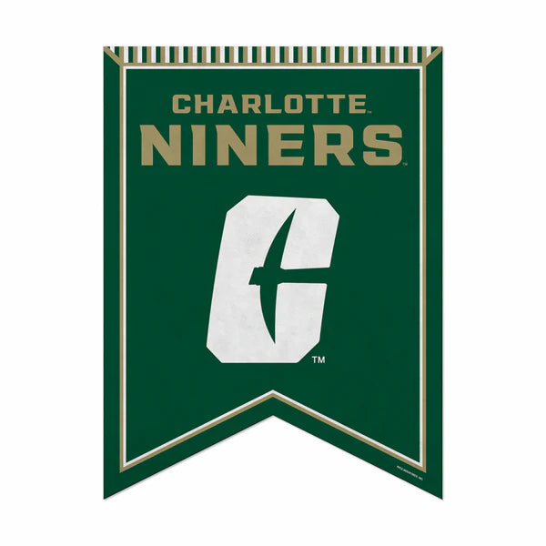 Charlotte 49ers 18"x24" NCAA rafter pennant with bold team graphics on premium felt.