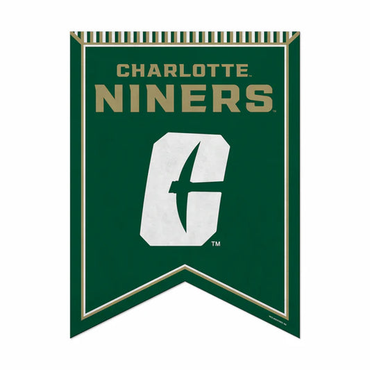 Charlotte 49ers 18"x24" NCAA rafter pennant with bold team graphics on premium felt.