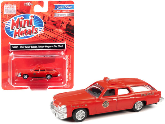 Station Wagon Red "Fire Chief" 1/87 (HO) Scale Model by Classic Metal Works