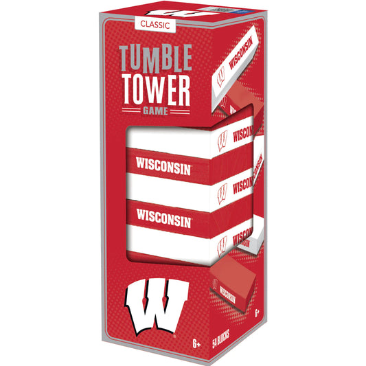 Wisconsin Badgers Wood Tumble Tower Game by Masterpieces