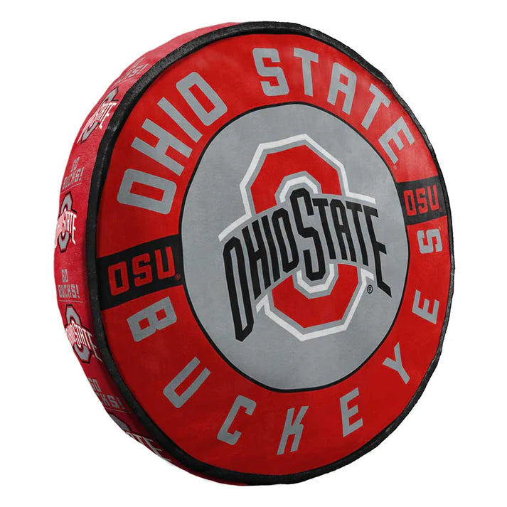 Ohio State Buckeyes NCAA Cloud Pillow, 15 inches round, showcasing vibrant team colors and graphics for dedicated fans.