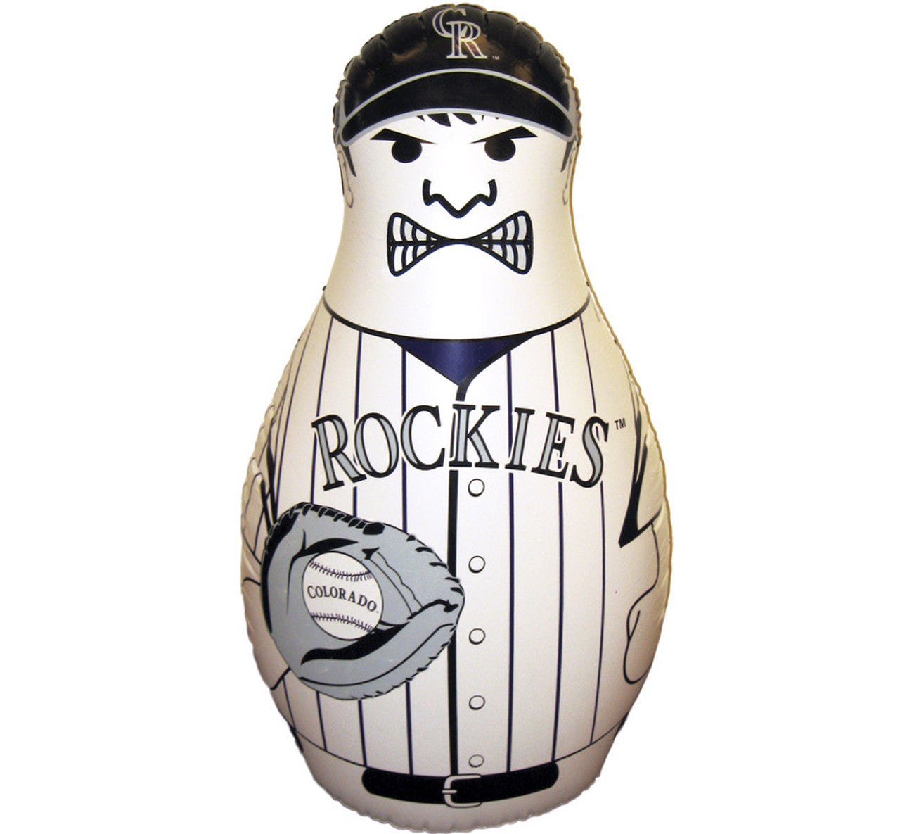 Colorado Rockies MLB Tackle Buddy Punching Bag, 40" inflatable vinyl with bounce-back action, officially licensed.