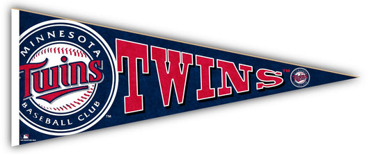 Minnesota Twins 24" Wood Pennant, Proudly Made in USA. High definition team logo, official MLB product, perfect for indoor display.