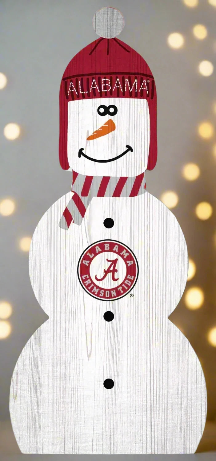 Alabama Crimson Tide 31" Distressed Snowman Leaner by Fan Creations