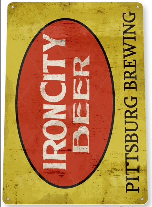 Iron City Beer Distressed Metal Tin Sign D447
