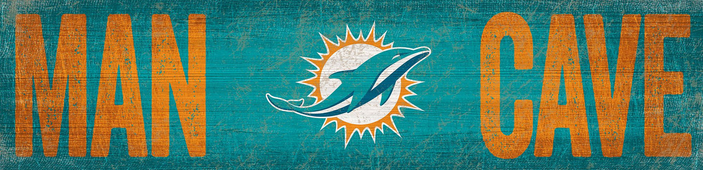 Miami Dolphins Distressed Man Cave Sign by Fan Creations