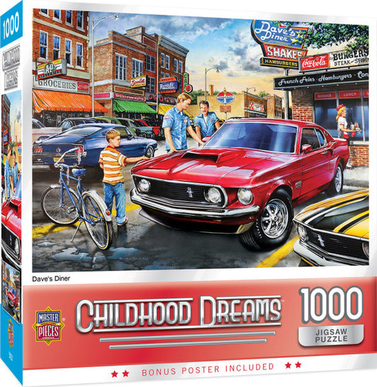 Childhood Dreams - Dave's Diner 1000 Piece Jigsaw Puzzle by Masterpieces