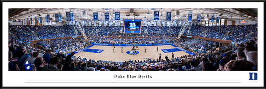 Duke Blue Devils panoramic basketball photo at Cameron Indoor Stadium, framed in 3 styles, NCAA officially licensed