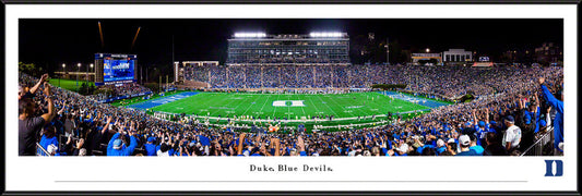 Duke Blue Devils football panoramic photo of Wallace Wade Stadium, framed, officially licensed, made in the USA