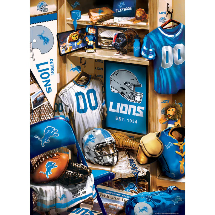 Detroit Lions - Locker Room 500 Piece Jigsaw Puzzle by Masterpieces