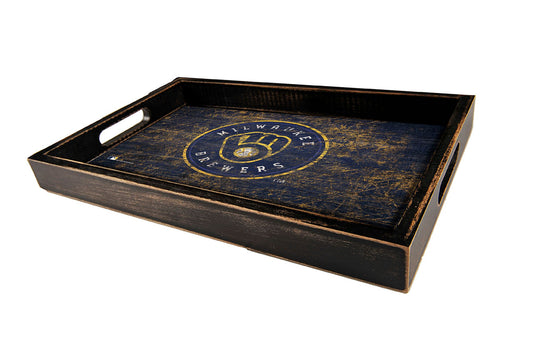 Milwaukee Brewers Distressed Logo Serving Tray by Fan Creations